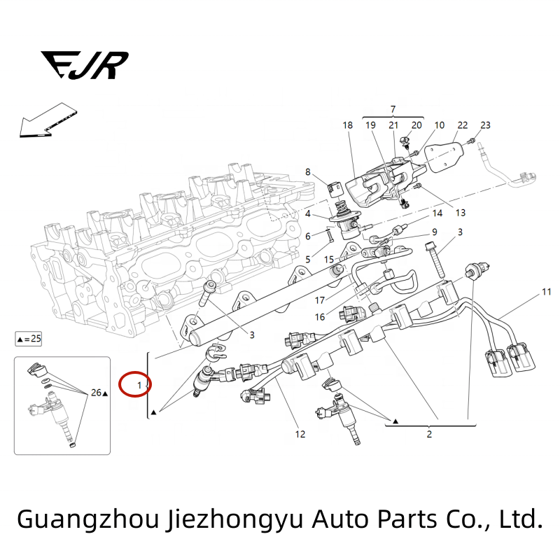 327905 Rh Fuel Pipe With Injectors For Ghibli Levante Quattroporte