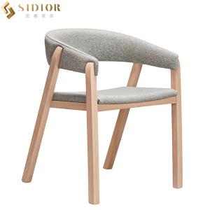 Quality Nordic Ultra Modern Dining Chairs Solid Wood Upholstered Chair 75cm Height wholesale