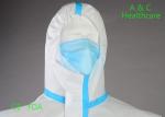 Anti Static Medical Protective Clothing Disposable Chemotherapy Gowns White Blue