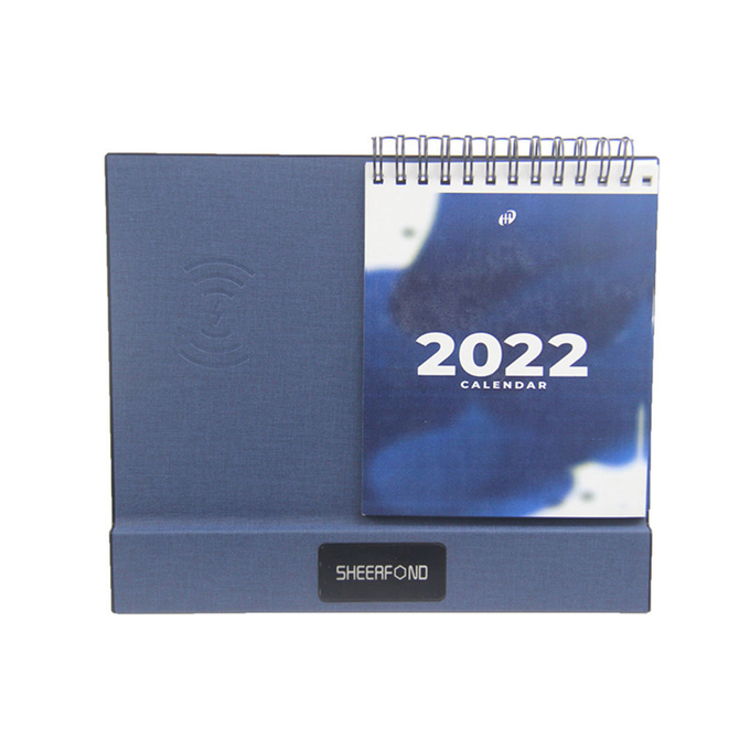 Multipurpose Leather Wireless Charging Calendar Waterproof With Phone Holder