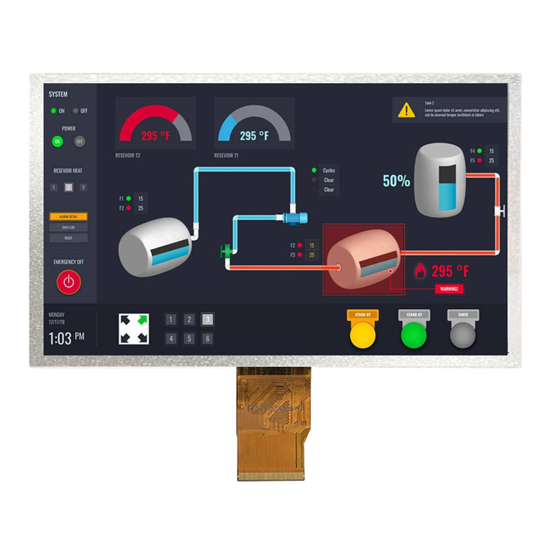 1000nits 7 Inch PCAP TFT Display 1024x600 RGB Wide Operating Temperature