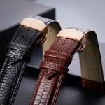 2020 Leather Fish Pattern Leather Band Soft Double Press Butterfly Buckle Strap