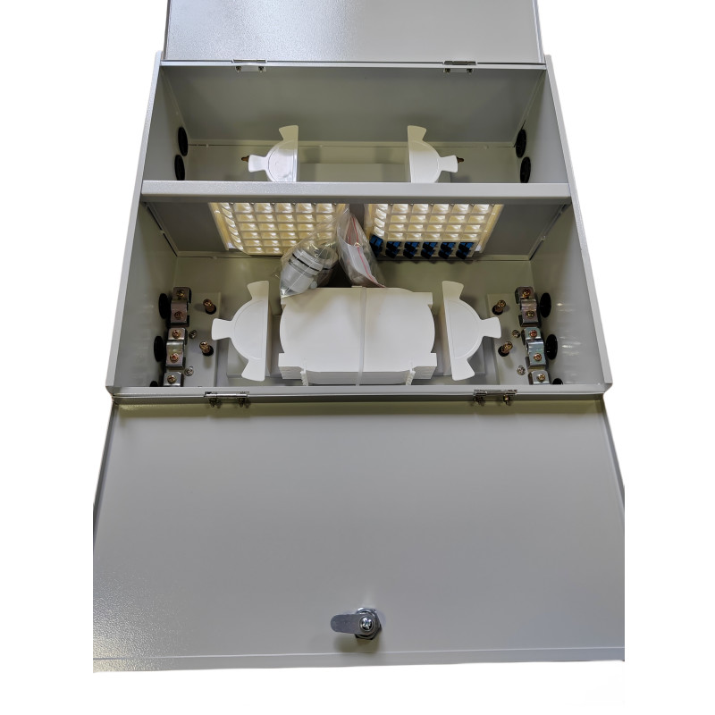 Easy Installation Dual Door 72 Port Wall Mount Metal Fiber Enclosure