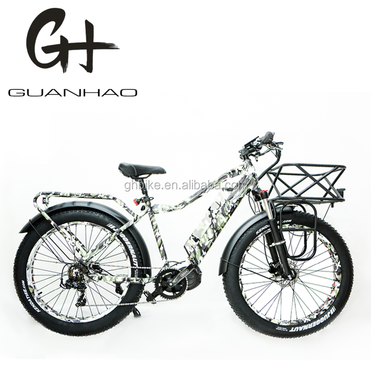 Shimano 7 Speed 1000W Mid Drive Motor Electric Bike 26 Inch for 2023 Fat Tire E Bikes