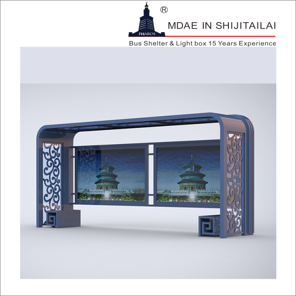 Outdoor Light Box L4000mm Wifi Solar Bus Shelter