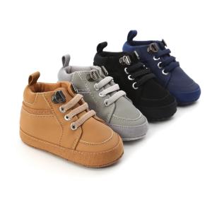 Quality Wholesale fashion PU Leather ankle outdoor sports prewalker infant baby boots wholesale