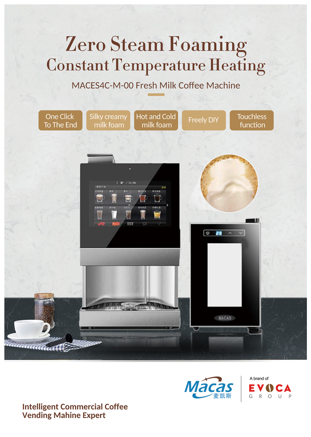 MDB Protocol Fresh Milk Automatic Coffee Vending Machine CE