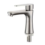 Bathroom SUS304 Single Cold Water Basin Taps In SN Matte Black