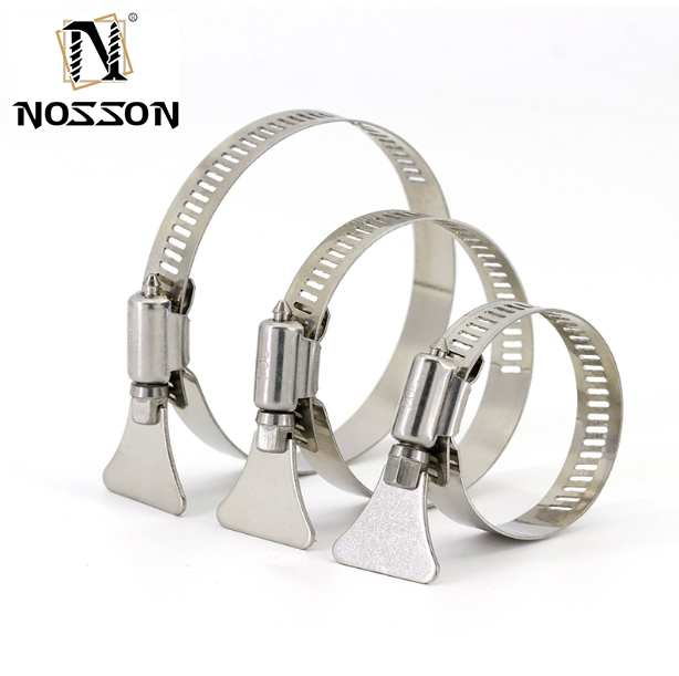 Instock Stainless Steel Butterfly Handle Hose Clamp for Pipe Clamps Type and Customized Support Metric Measurement System