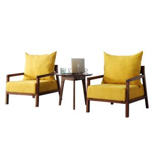 Quality Solid Wood Frame Wooden Fabric Leisure Chair wholesale