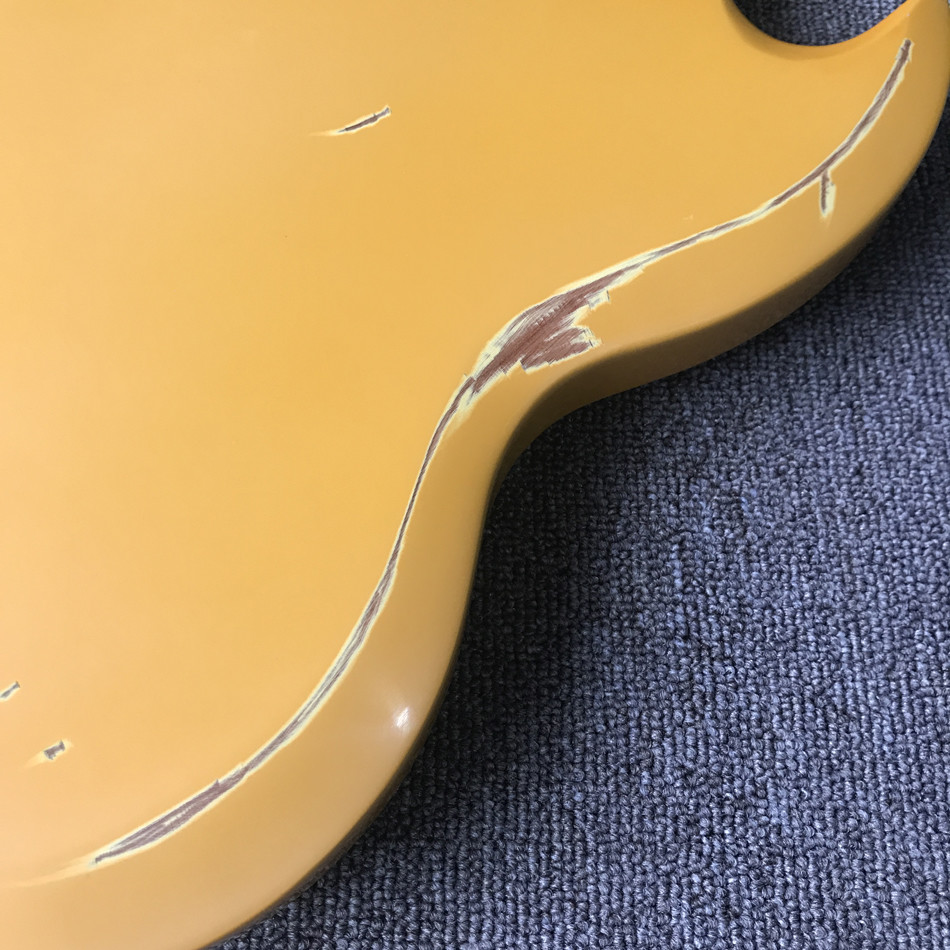 Custom relic SG electric guitar, A P90 pickup, ebony fingerboard relic electric guitar, free shipping