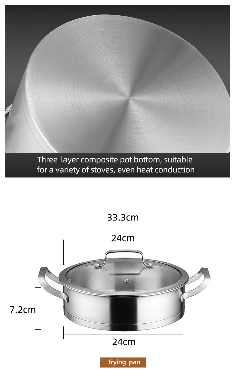 Factory Direct Sale Pans And Pots Sets Silver Cooking Pot Sets Stainless Steel Cookware Sets For Kitchen