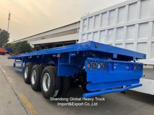 Quality 3 Axle 40ton 13.45m Wabco BPW Axles Air Suspension Flatbed Semi Trailer wholesale
