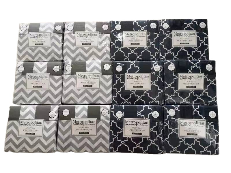 Simple Style Full Polyester Striped Four-piece Set for Household Fabric Count 40