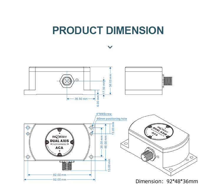 Biaxial Sensor Precise tilt angle meter For Bridge Building Inclination Measure
