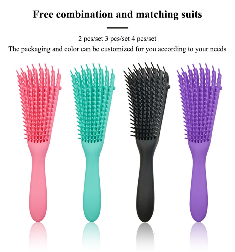 Detangling Hair Brush Curly Bristle Nylon Tooth Adjustable Hair Styling Brush