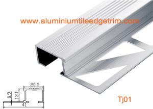 Quality Architectural Aluminum Stair Nosing , Grooved Safety Tread Stair Nosings For Carpet wholesale