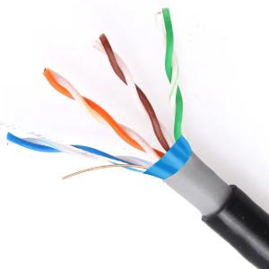 Quality 0.515mm Copper Solid Outdoor Black PE PVC Cable IEC61a156-5 CAT5E FTP 24AWG wholesale