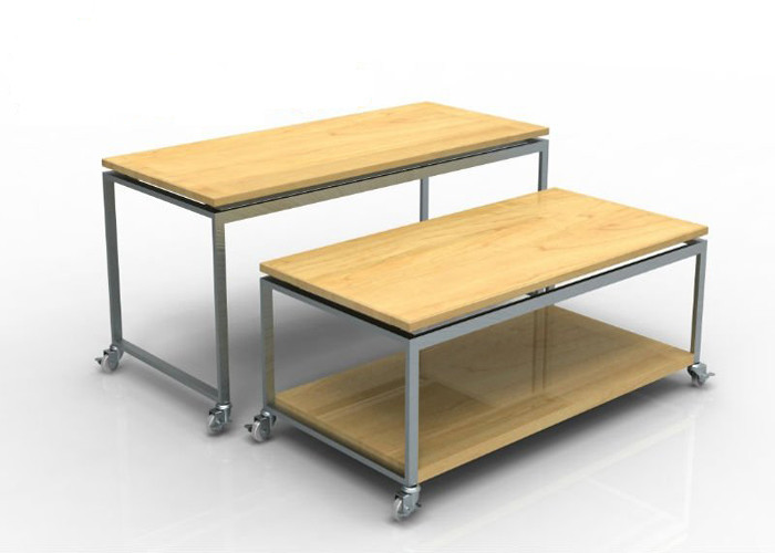 Recyclable Display Nesting Tables Wooden , Mobile Space Saving Boutique Display Table
