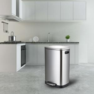 Quality 13.2 Gallon 410 Stainless Steel Foot Pedal Trash Can wholesale