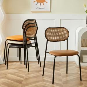 Quality OEM ODM Nordic Cane Dining Chair Black Rattan Dining Room Chairs wholesale