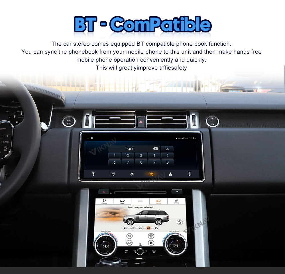 Viknav Car Radio For Range Rover Vogue L405 (2013-2020) 12.3 inch With AC Touching Screen Multimedia Player Navigation