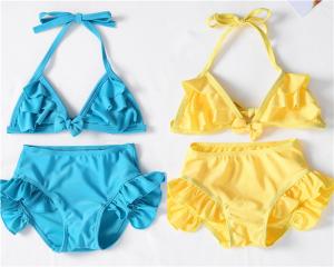 Quality Cute Ruffles Girls Mermaid Tail Swimsuit , Kids Mermaid Bikini Swimwear wholesale