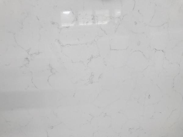 Marble Like Vein Engineering Bianco Carrara Countertop , Hard White Quartz