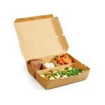 Biodegradable Cowhide Paper Food Takeaway Boxes Containers Salad Divider