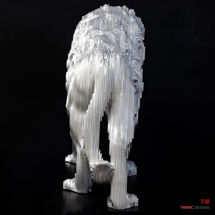 Custom Metal Animal Statues Art Decoration with Large Stainless Steel Lion Sculptures
