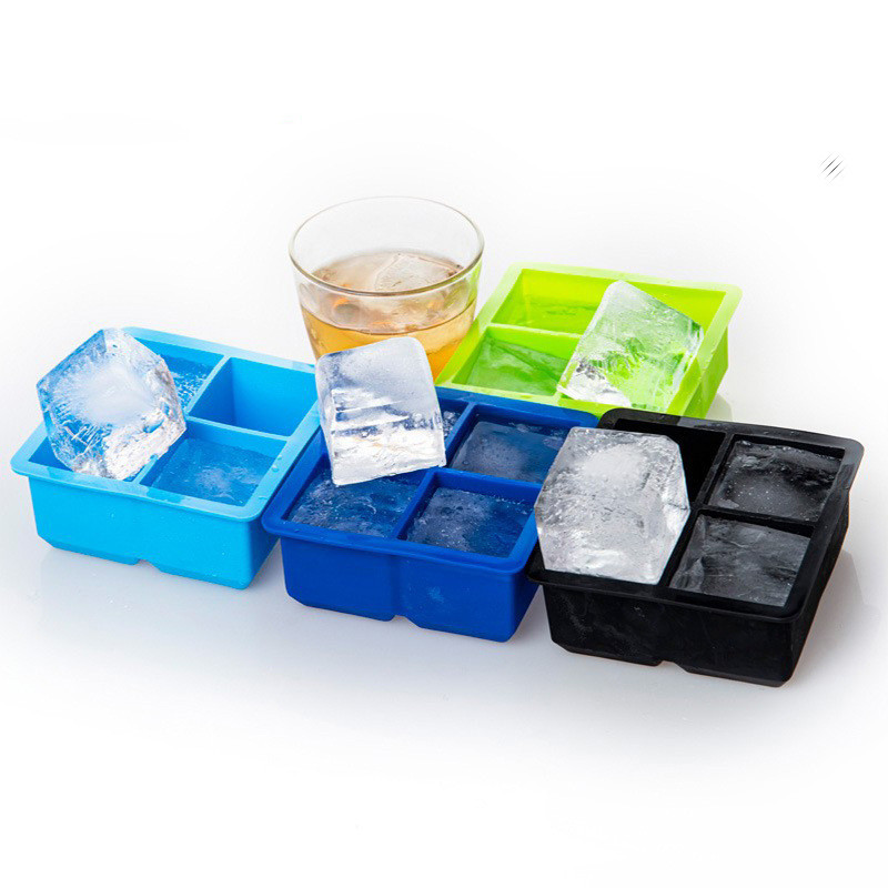 Ice Cube Tray, Large Ice Cube Moulds For Easy Release, Silicone Ice Cube Tray With Lid For Freeze, Stackable Square Ice Tray For Cocktails Whiskey