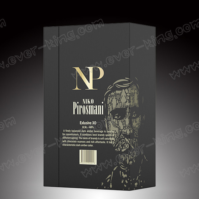 Decorative Custom Cardboard Liquor Glass Bottle Packaging Boxes For Whiskey Cognac