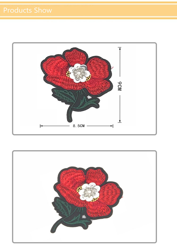Flower Sew On Embroidered Patches / Personalised Sew On Badges Delicate Durable