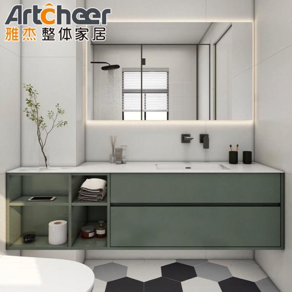 Modern Solid Wood Brown Washroom Bathroom Vanity Flat Door Panel in Customized
