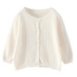 Summer Cotton Plain Knitted Cardigan Top Toddler Children Kids Girls Sweater