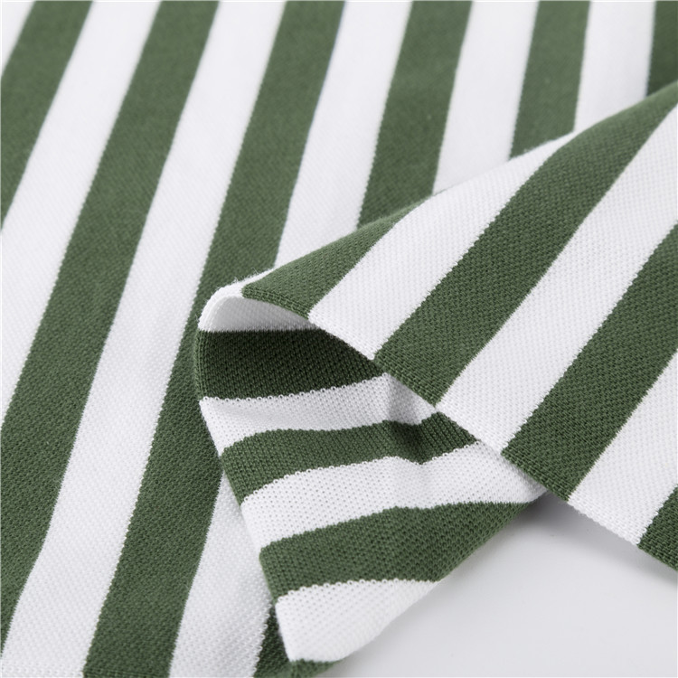Wrinkle Resistant Striped Knit Fabric 100% Cotton Fashion Clear Texture