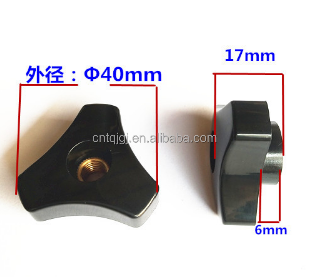 DIN Standard M5 M6 M8 Stainless Steel Plastic Bakelite Knob Three Headed Hand Tightening Nuts for Metric Measurement