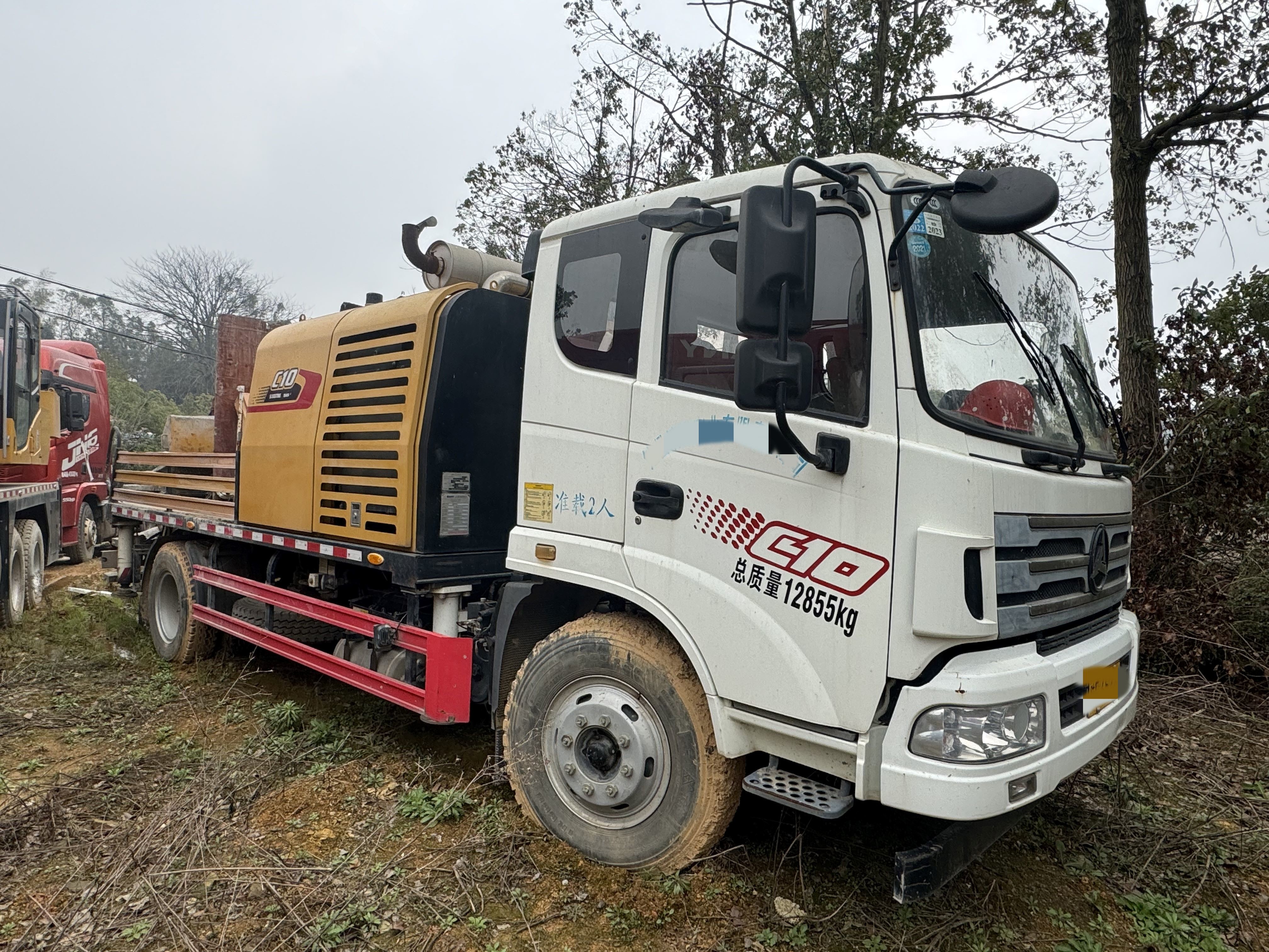 SANY Diesel Concrete Boom Pump Truck , Cement Truck Mounted Concrete Line Pump For Sale