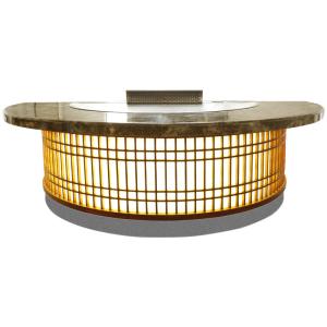 Quality Custom Semicircle Copper 7 Seats Teppanyaki Grills with Luxuty Furniture wholesale