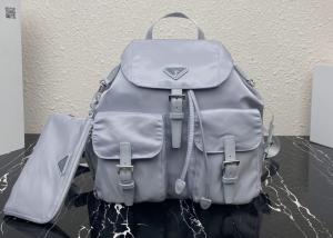Quality Detachable Small Blue 30cm Womens Nylon Backpack Triangle Logo wholesale