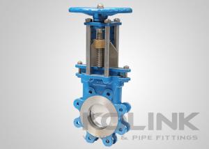 China Non-rising Stem Lugged Knife Gate Valve Cast Steel Pillar Yoke Type Wear Resistant on sale