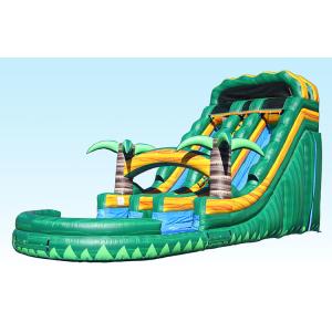Quality PVC Tarpaulin Commercial Inflatable Slip And Slide With Pool Double Lane rental wholesale