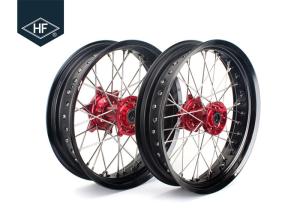 Quality 18 Inch CNC Aluminium Aftermarket Motorcycle Wheels , Black Motorcycle Rims With Hub wholesale