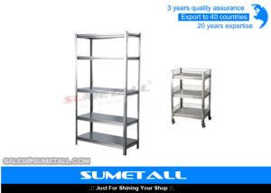 Quality Stainless Steel Boltless Rivet Shelving Storage Rack For Restaurant / Kitchen wholesale
