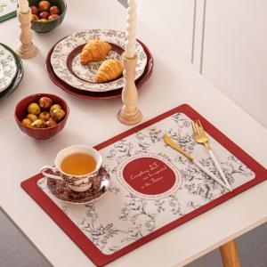 Quality Rectangle Diatom Flower Dining Table Placemats Sustainable Table Cloth Design Style wholesale