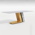 Luxury Dining Tables With Marble Tops And Stainless Steel For Bulk Buy