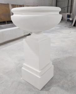 Quality Hand Carved Fiberglass Customized Flower Pots with Drainage Hole wholesale
