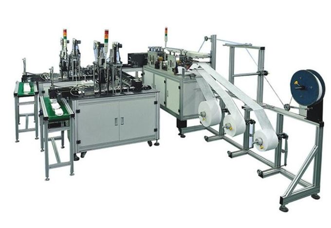 Low Noise Medical Mask Making Machine , Automatic Facial Mask Machine High Stability