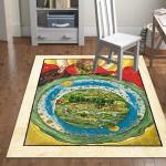 Unti-skid Polyester Printed country map Area Rugs and Carpets living room center