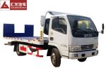 Hydraulic Ramp Roll Off Tow Truck , Dongfeng Car Carrier Tow Truck Diesel Engine